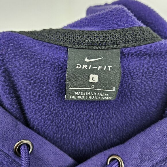 TCU Horned Frogs Hoodie Mens Large Nike Sweatshirt Purple‎ Pullover Dri Fit - Picture 8 of 9